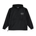 Packable Anorak Jacket — Black Champion Windbreaker with Subtle Chest Graphic